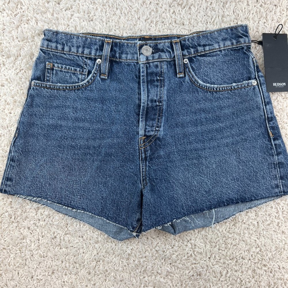 Hudson Los Angeles Jean Shorts Womens 28 Blue Denim Cara Classic NEW
